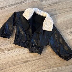 Kids Black Jacket with Cream Collar